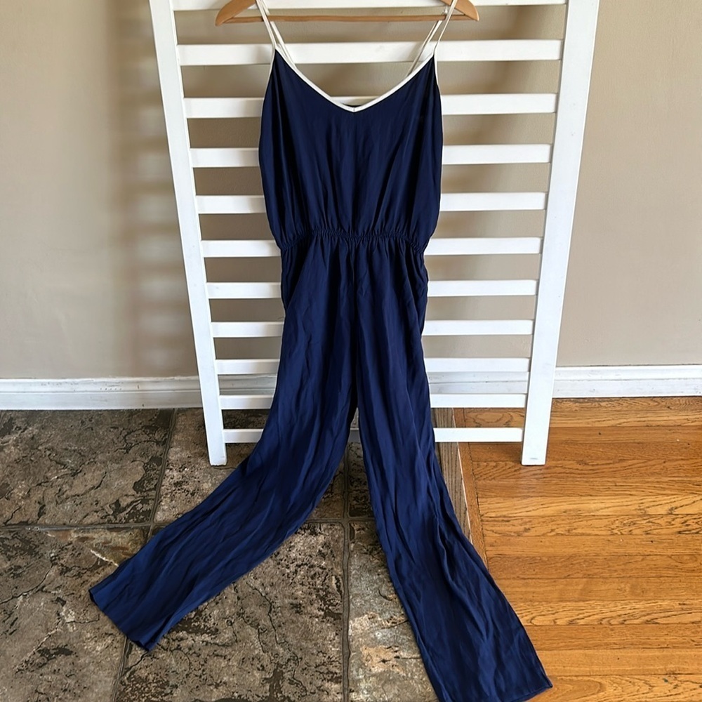 Navy Blue Spaghetti Strap Jumpsuit